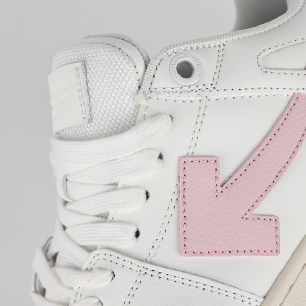 OFF-WHITE Out Of Office OOO Low Tops White Pink