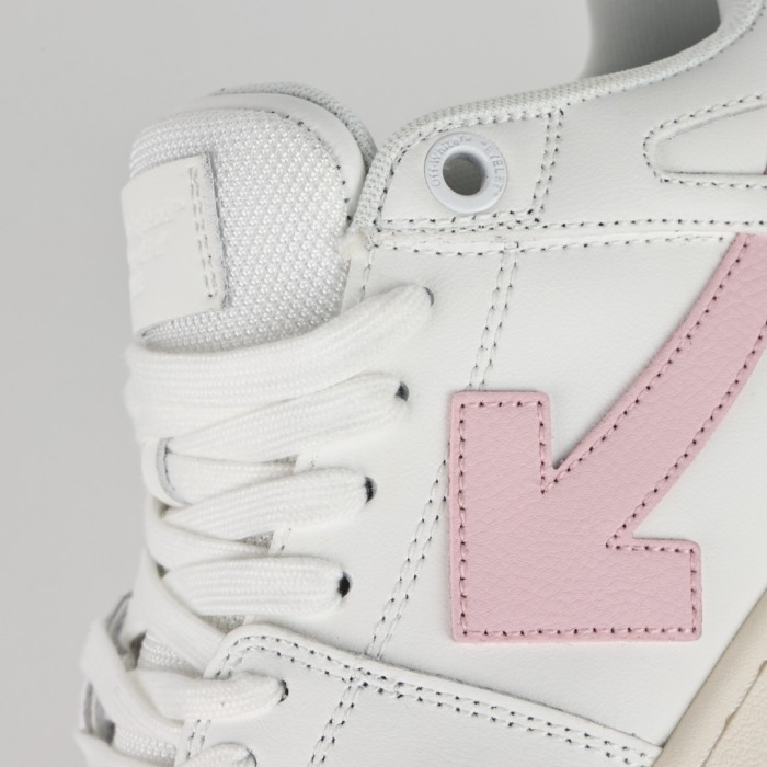 OFF-WHITE Out Of Office OOO Low Tops White Pink
