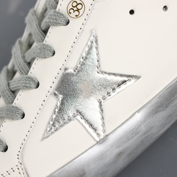 Golden G00se Super-Star White Silver Sparkle