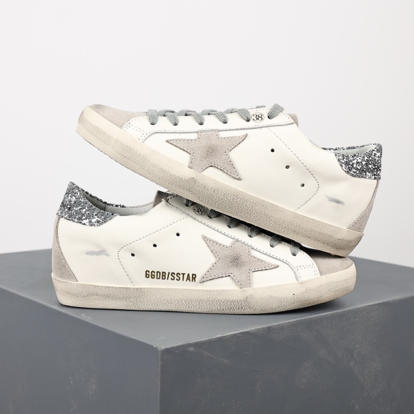 Golden G00se Super-Star White Dark Grey Glitter