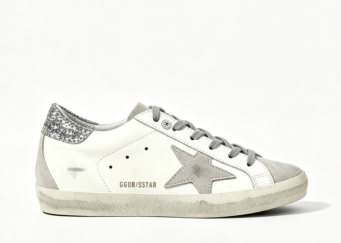 Golden G00se Super-Star White Dark Grey Glitter