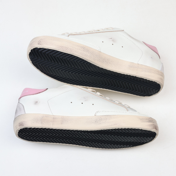 Golden G00se Super-Star With Silver Leather Star And Pink Heel Tab