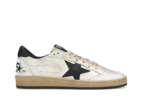 Golden Goose Ball-Star Low White Nappa Black Star