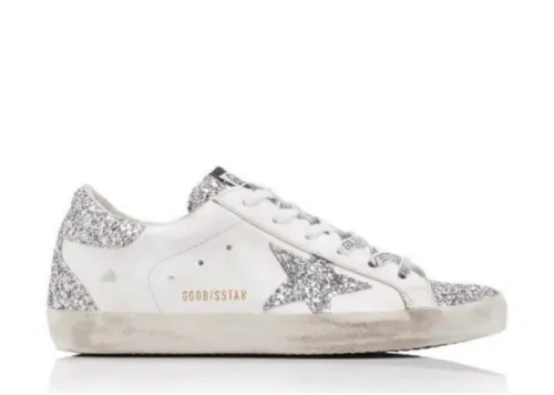 Golden G00se Superstar Glitter Sneakers White/Silver