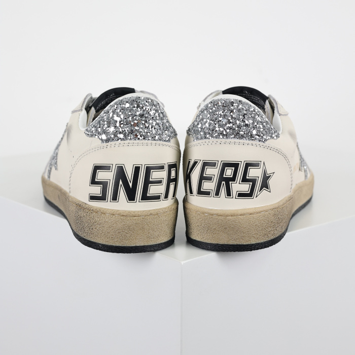 Golden G00se Ball Star White Silver Glitter
