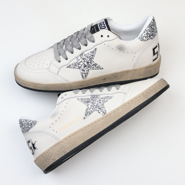 Golden G00se Ball Star White Silver Glitter