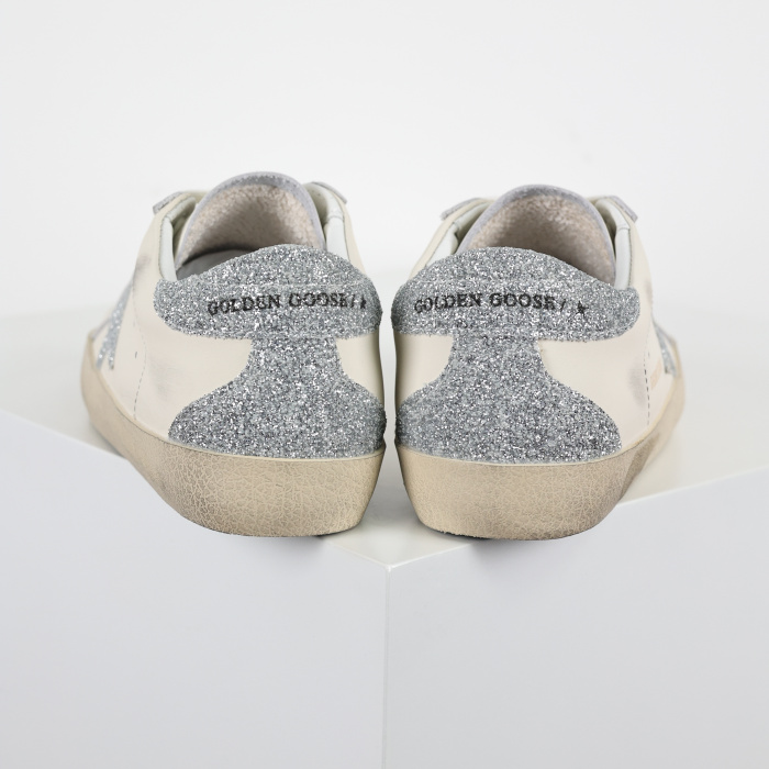 Golden G00se Super-Star Trainers With Silver Swarovski Crystal Star And Heels Tab