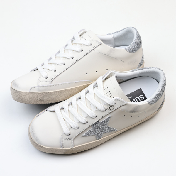 Golden G00se Super-Star Trainers With Silver Swarovski Crystal Star And Heels Tab