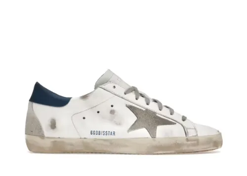 Golden G00se Super-Star White Royal Blue Grey Suede Patch