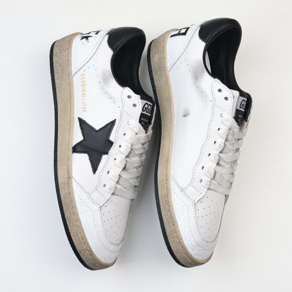 Golden Goose Ball-Star Low White Nappa Black Star