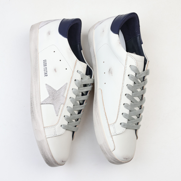 Golden G00se Super-Star White Royal Blue Grey Suede Patch