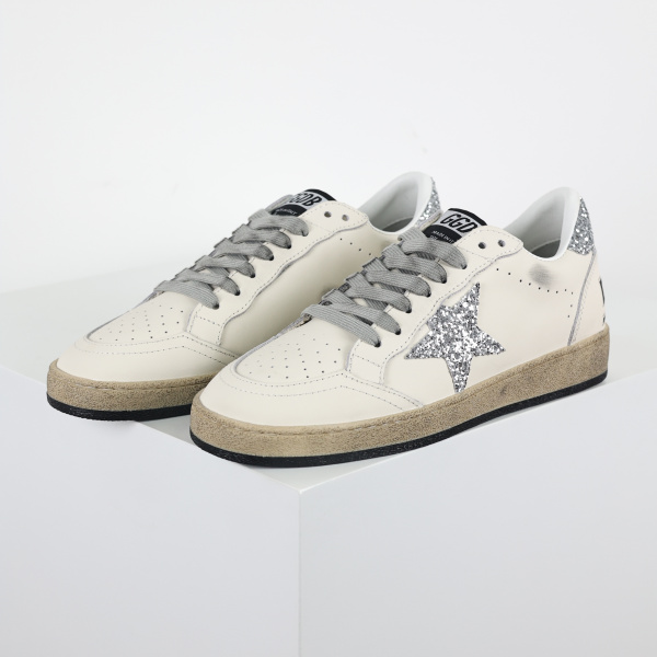 Golden G00se Ball Star White Silver Glitter