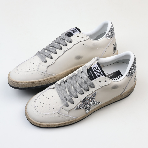 Golden G00se Ball Star White Silver Glitter