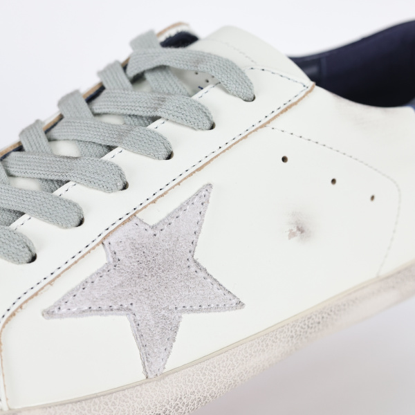 Golden G00se Super-Star White Royal Blue Grey Suede Patch