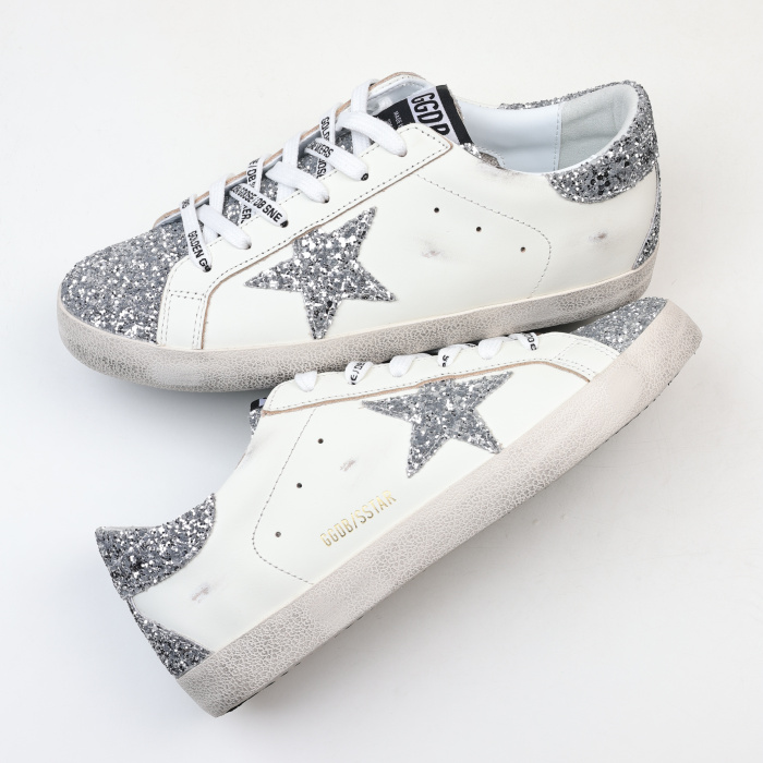 Golden G00se Superstar Glitter Sneakers White/Silver