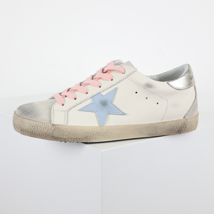 Golden Goose Super-Star White Silver Ice Blue