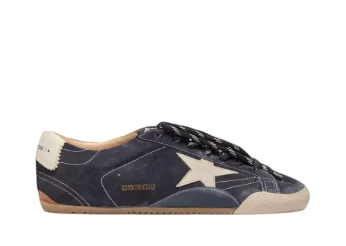 Golden G00se True-Star dark blue suede with white nappa leather star and heel tab