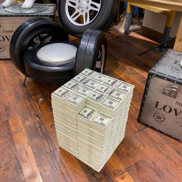 Rectangular Resin Dollar Print Stool