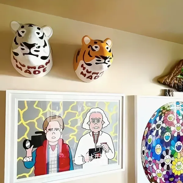 Human made Tiger & Polar Bear Wall Mount Decor – 3D Animal Head Wall Hanging Decoration