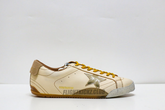 Golden G00se True-Star white nappa leather with gold star and beige suede heel tab