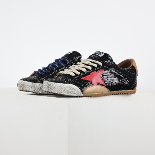 Golden G00se True‑Star black sequins red leather star