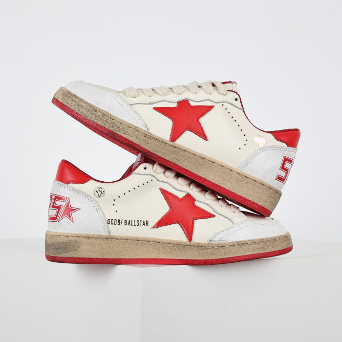 Golden G00se Ball-Star Low White Red