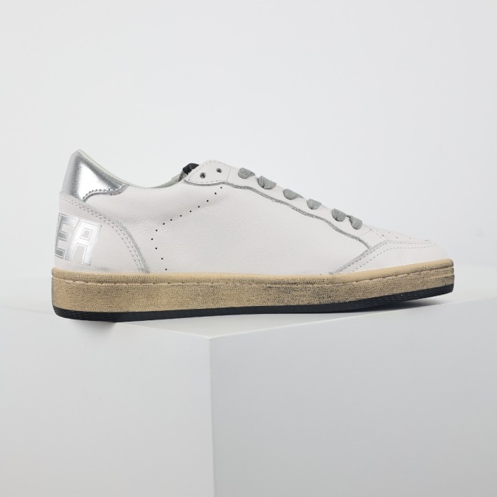 Golden G00se Ball‑Star White Grey Suede Star Silver Heel