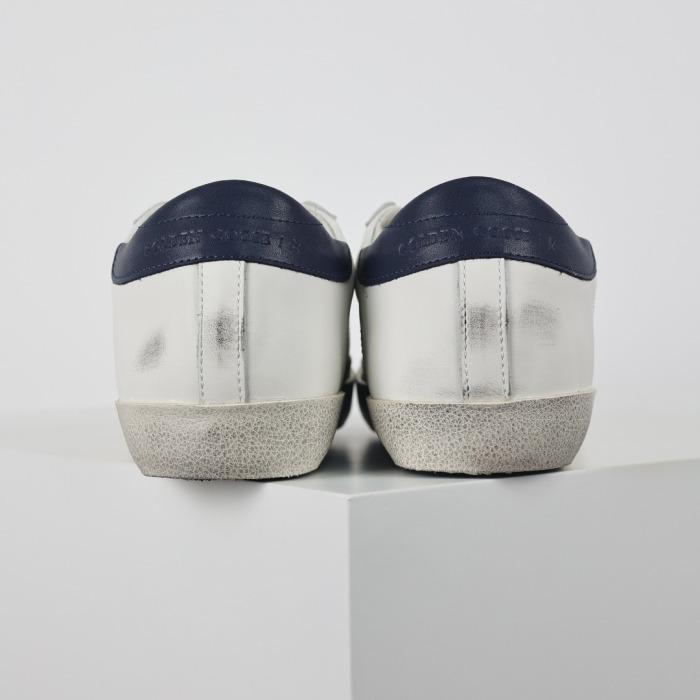 Golden G00se Super‑Star White Gold Glitter Star Navy Heel