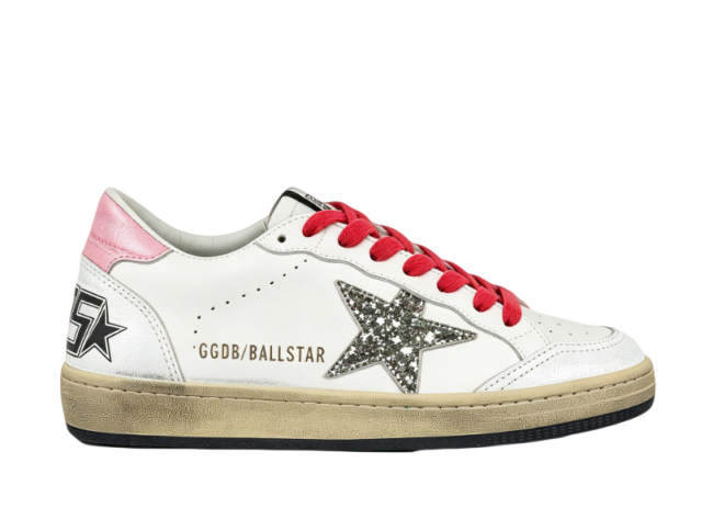 Golden G00se Ball‑Star Multicolor Glitter Star Pink Heel Red Laces