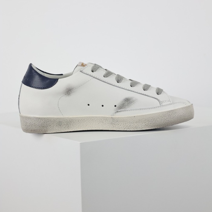 Golden G00se Super‑Star White Gold Glitter Star Navy Heel