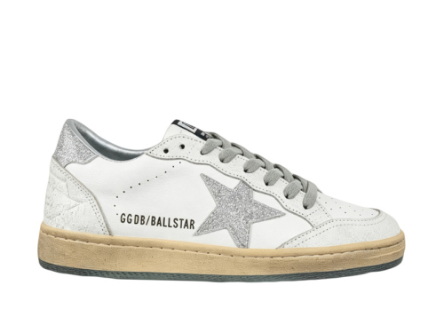 Golden G00se Ball‑Star Silver Glitter Star Heel