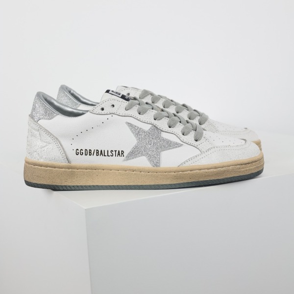 Golden G00se Ball‑Star Silver Glitter Star Heel