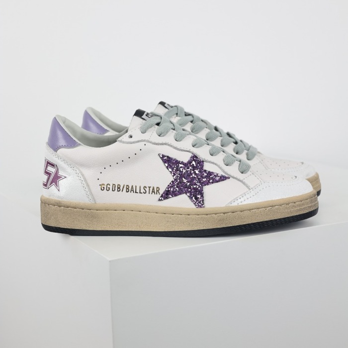 Golden G00se Ball‑Star Purple Glitter Star Purple Heel