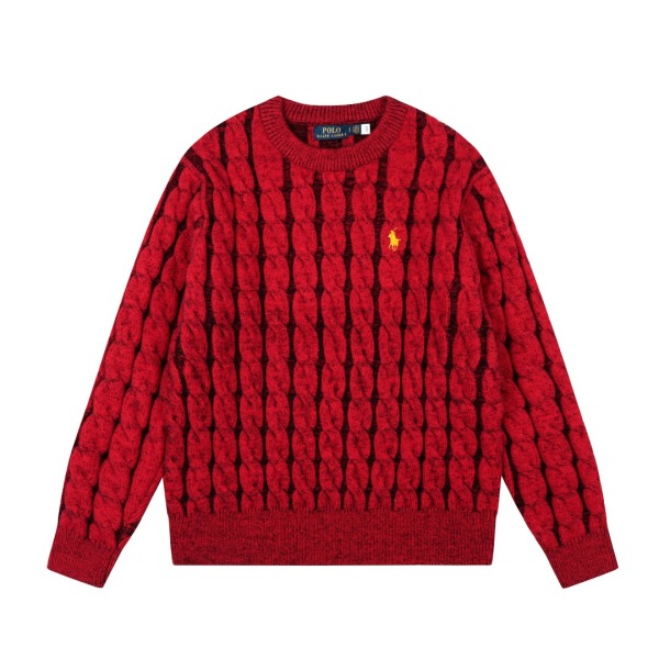 R@lph Lauren Classic Basic Versatile Unisex Crew‑Neck Knit Pullover Sweater