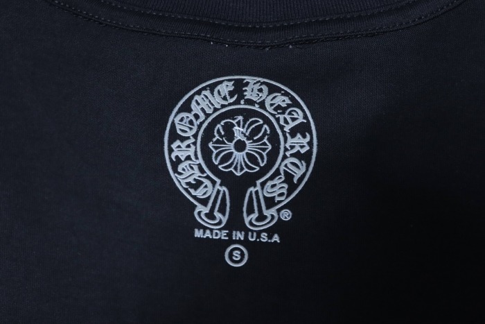 Chrome Hearts Horseshoe Sanskrit‑Print Pocket Short‑Sleeve T‑Shirt