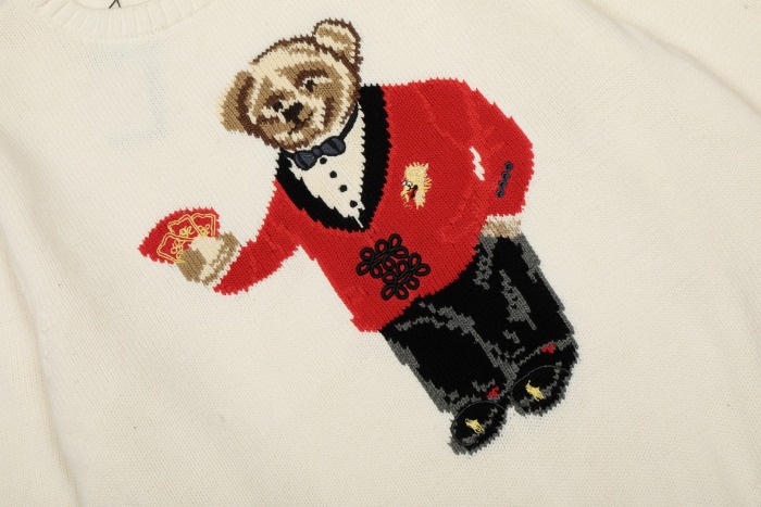 R@lph Lauren New Year Red‑Packet Bear Crew‑Neck Sweater