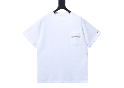 Chrome Hearts Horseshoe Sanskrit‑Print Pocket Short‑Sleeve T‑Shirt
