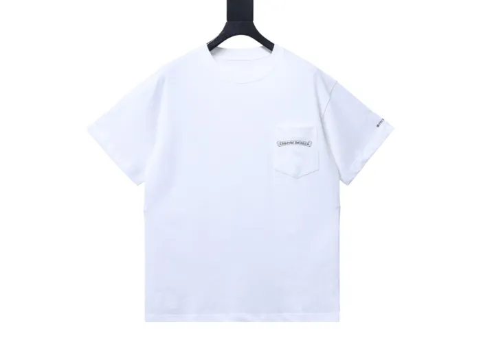 Chrome Hearts Horseshoe Sanskrit‑Print Pocket Short‑Sleeve T‑Shirt