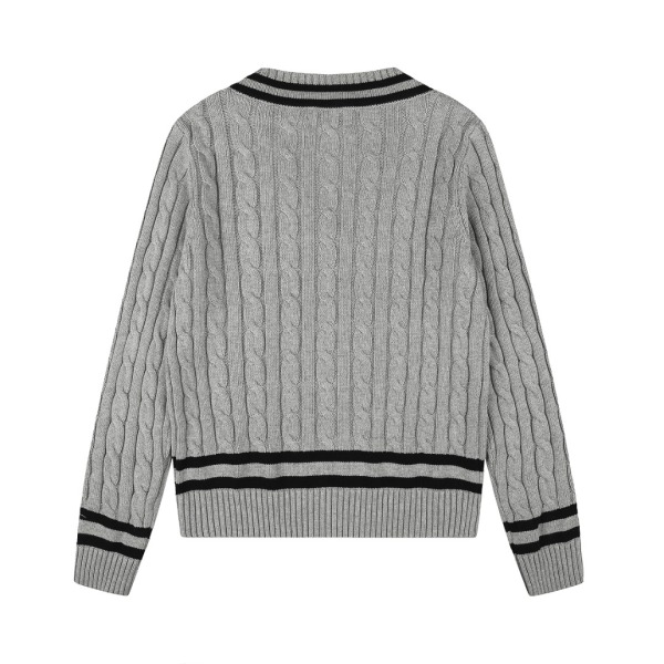 R@lph Lauren V‑Neck Cable‑Knit Preppy Style Pullover Sweater