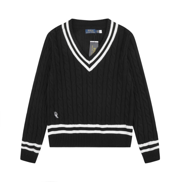 R@lph Lauren V‑Neck Cable‑Knit Preppy Style Pullover Sweater
