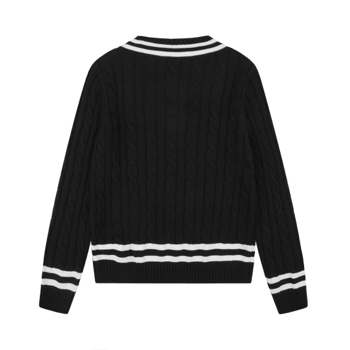 R@lph Lauren V‑Neck Cable‑Knit Preppy Style Pullover Sweater