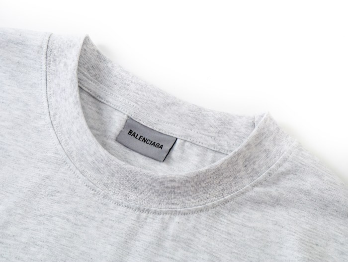 Balenciag@ Letter‑Embroidery 3M Reflective Print Short‑Sleeve T‑Shirt