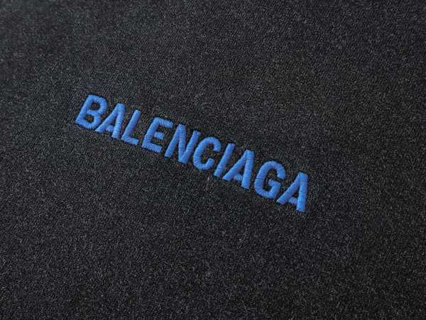 Balenciag@ FW26 Letter‑Logo Embroidery Washed Distressed Pullover Hoodie