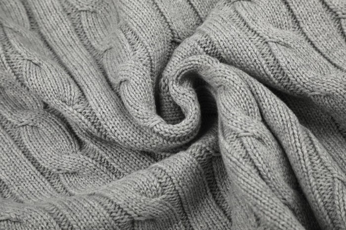 R@lph Lauren V‑Neck Cable‑Knit Preppy Style Pullover Sweater