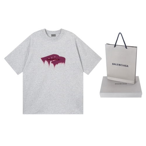 Balenciag@ Letter‑Embroidery 3M Reflective Print Short‑Sleeve T‑Shirt