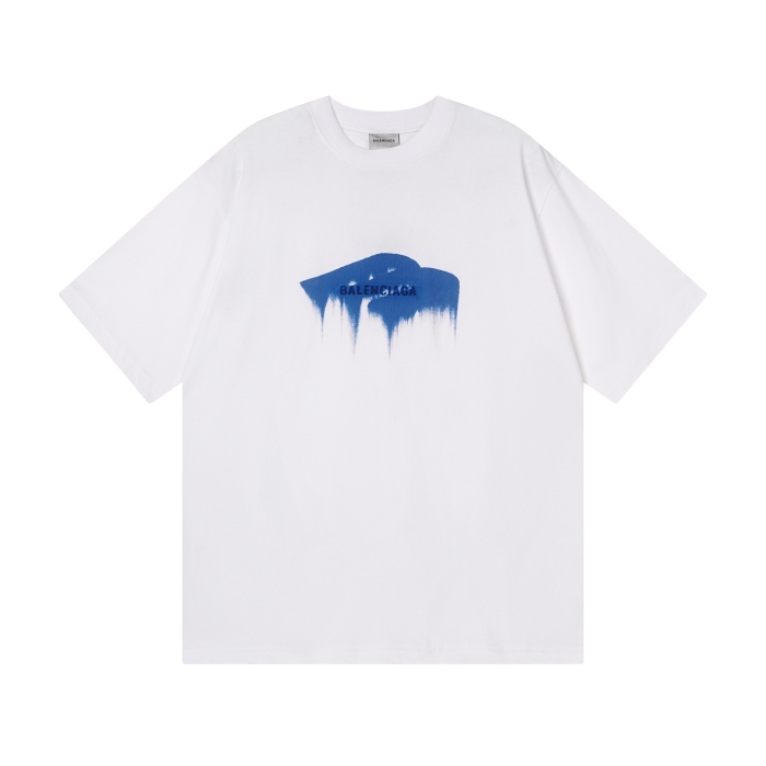 Balenciag@ Letter‑Embroidery 3M Reflective Print Short‑Sleeve T‑Shirt