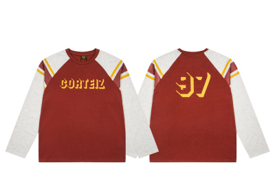 Corteiz Alcatraz Raglan‑Sleeve Letter‑Print Long‑Sleeve Tee