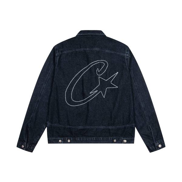 Corteiz Alcatraz Embroidered‑Logo Denim Jacket