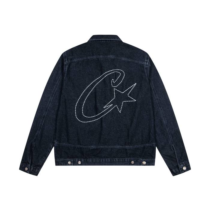 Corteiz Alcatraz Embroidered‑Logo Denim Jacket
