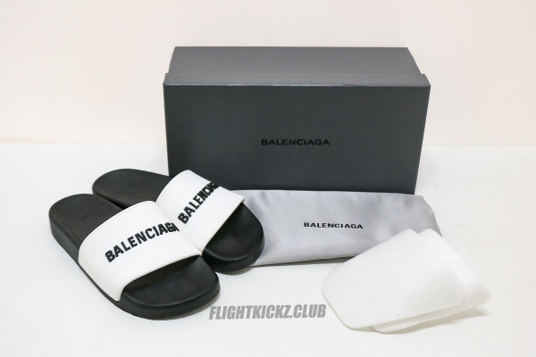 Balenciaga Pool Slides 'White Black'